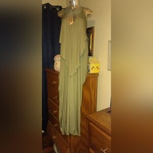 TEA GREEN MAXI DRESS ONE SIZE